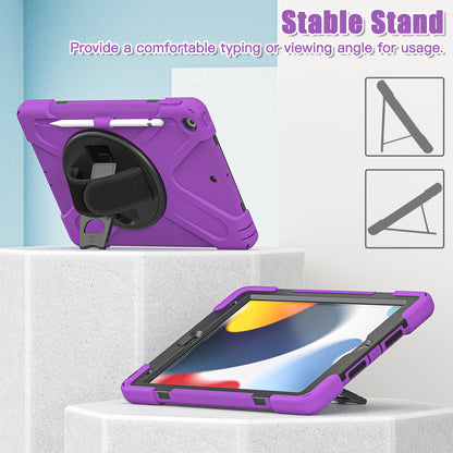 Pirate King iPad 7 Case 360 Rotating Stand with Hand Holder Shoulder Strap