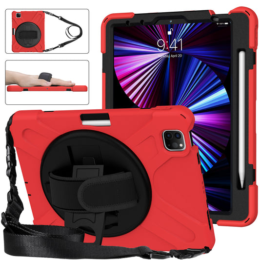 Pirate King iPad Air 4 Case 360 Rotating Stand with Hand Holder Shoulder Strap