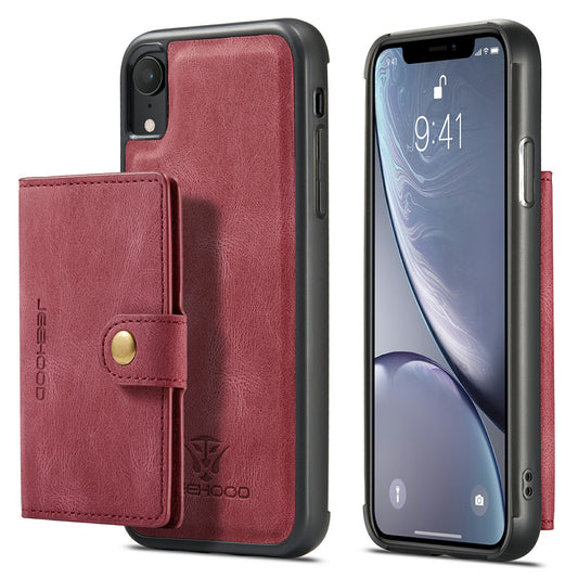 Magnetic Detachable Card Bag iPhone XR Leather Cover RFID Flip Stand