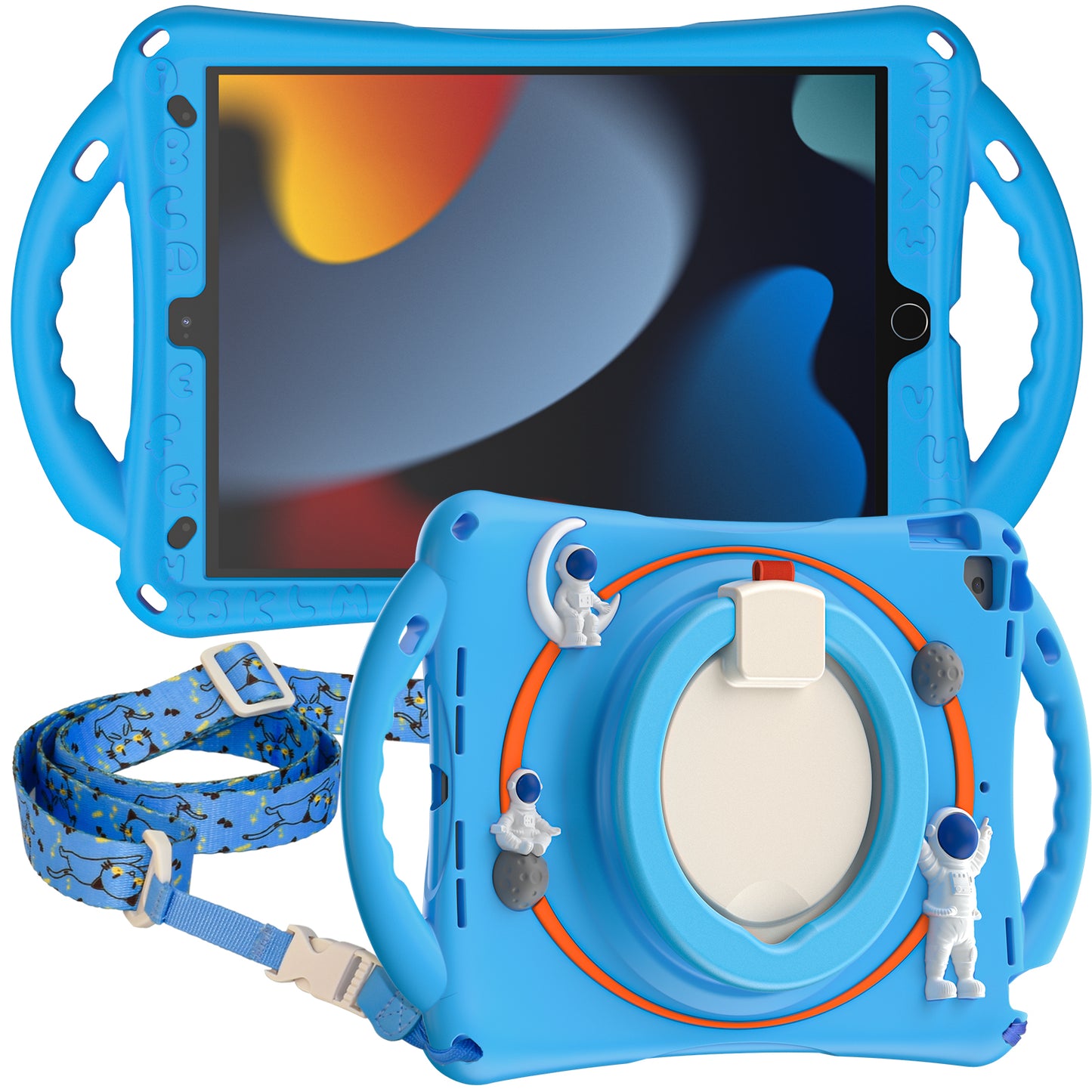 Astronaut iPad 7 Case 360 Rotating Folding Handle Grip Landing Buffer