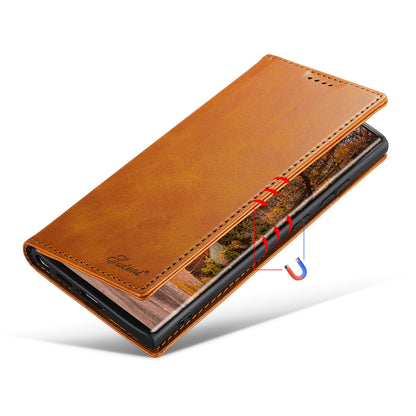 Simple Wallet Galaxy S23 Ultra Leather Case RFID Anti-lost Magtic Stand Business