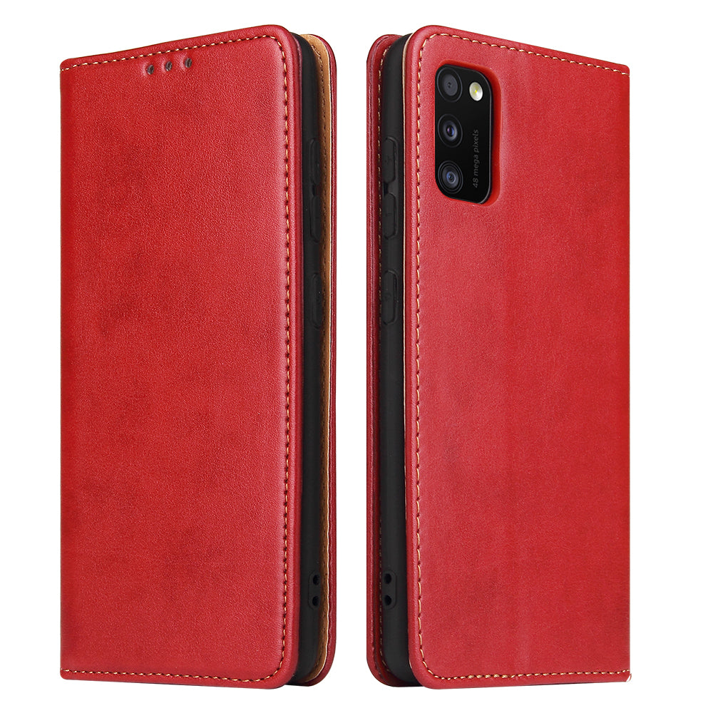 PU Leather Galaxy A41 Flip Case Wallet Stand Texture Deluxe