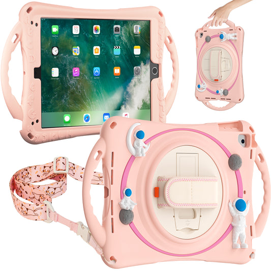 Spaceman iPad Air 2 Case 360 Rotating Hand Strap Removable Shoulder Strap