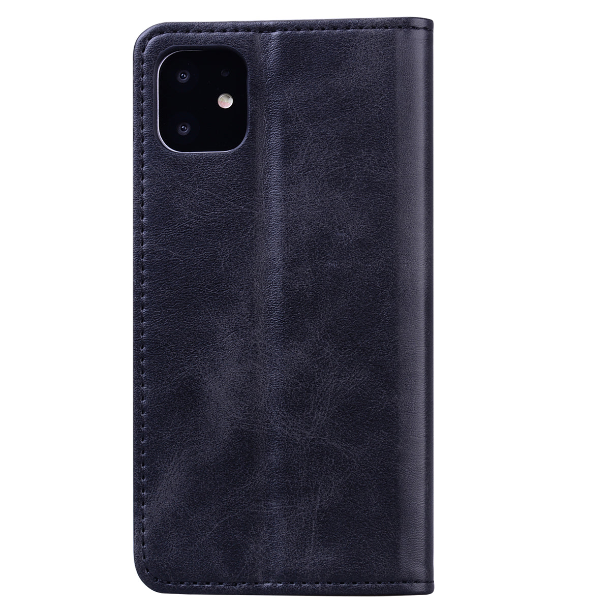 Business Stitching iPhone 11 Pro Max Leather Case Homochromatic Retro Wallet Stand