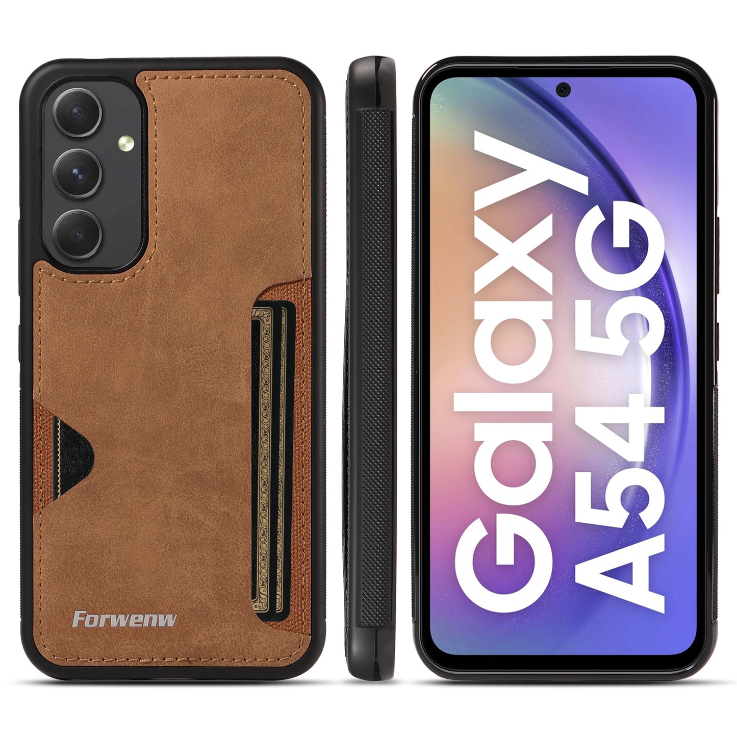 Insert Card Slot Galaxy A71 Leather Cover TPU Back Slim Shell