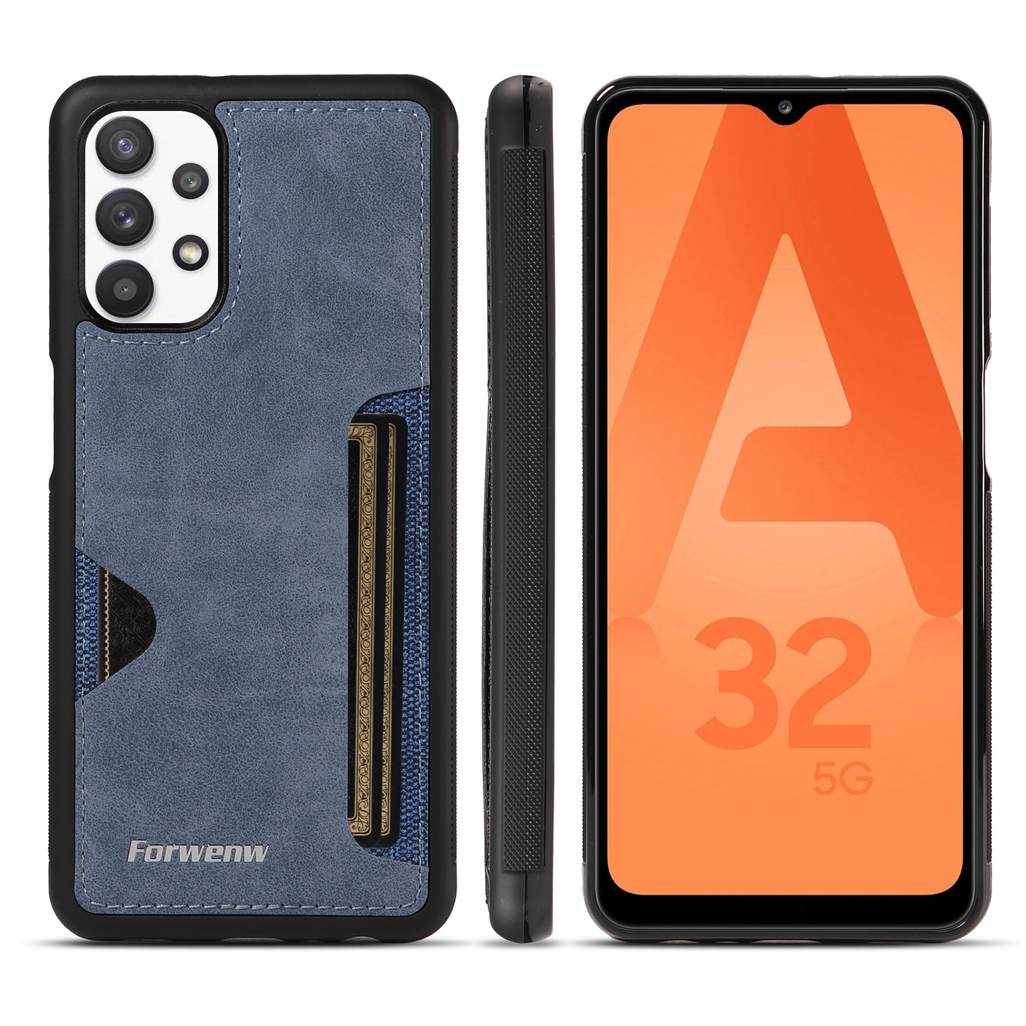 Insert Card Slot Galaxy A23 Leather Cover TPU Back Slim Shell