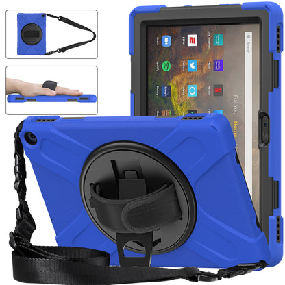 Pirate King Amazon Kindle Fire HD 10 Plus (2021) Case 360 Rotating Stand with Hand Holder Shoulder Strap