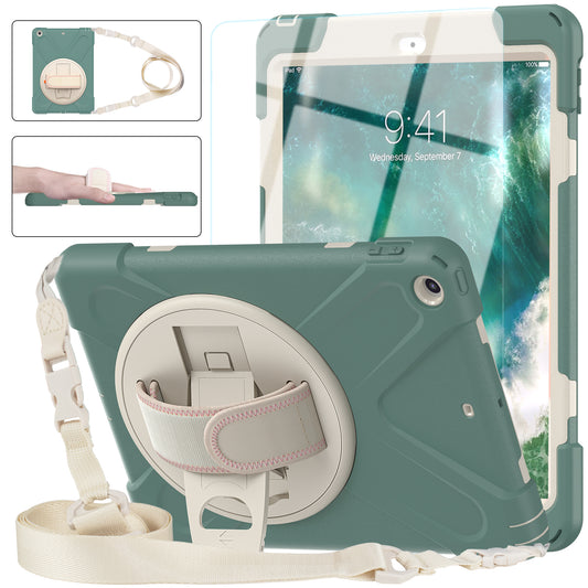 Pirate King iPad 5 Case 360 Rotating Stand with Hand Holder Shoulder Strap