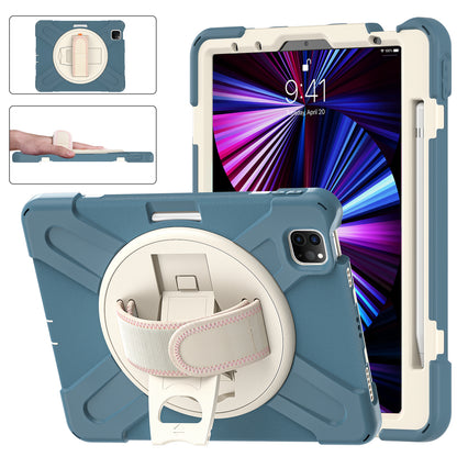 Pirate King iPad Pro 11 (2021) Case 360 Rotating Stand with Hand Holder Shoulder Strap