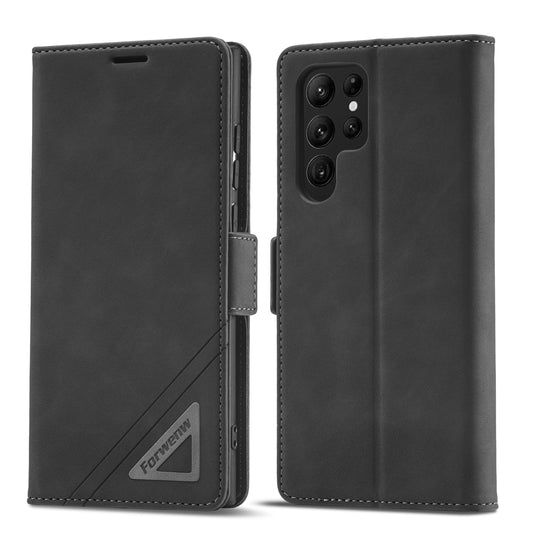 Tower Buckle Galaxy S23 Ultra Leather Case Frosted TPU Magnetic Wallet Stand