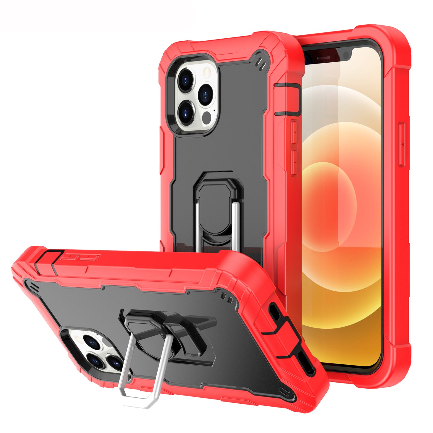 Ring Holder Kickstand iPhone 12 Shockroof Case All Round Protection Military