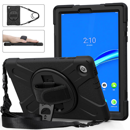 Pirate King Lenovo Tab M10 HD (2020) Case 360 Rotating Stand Holder Shoulder Strap