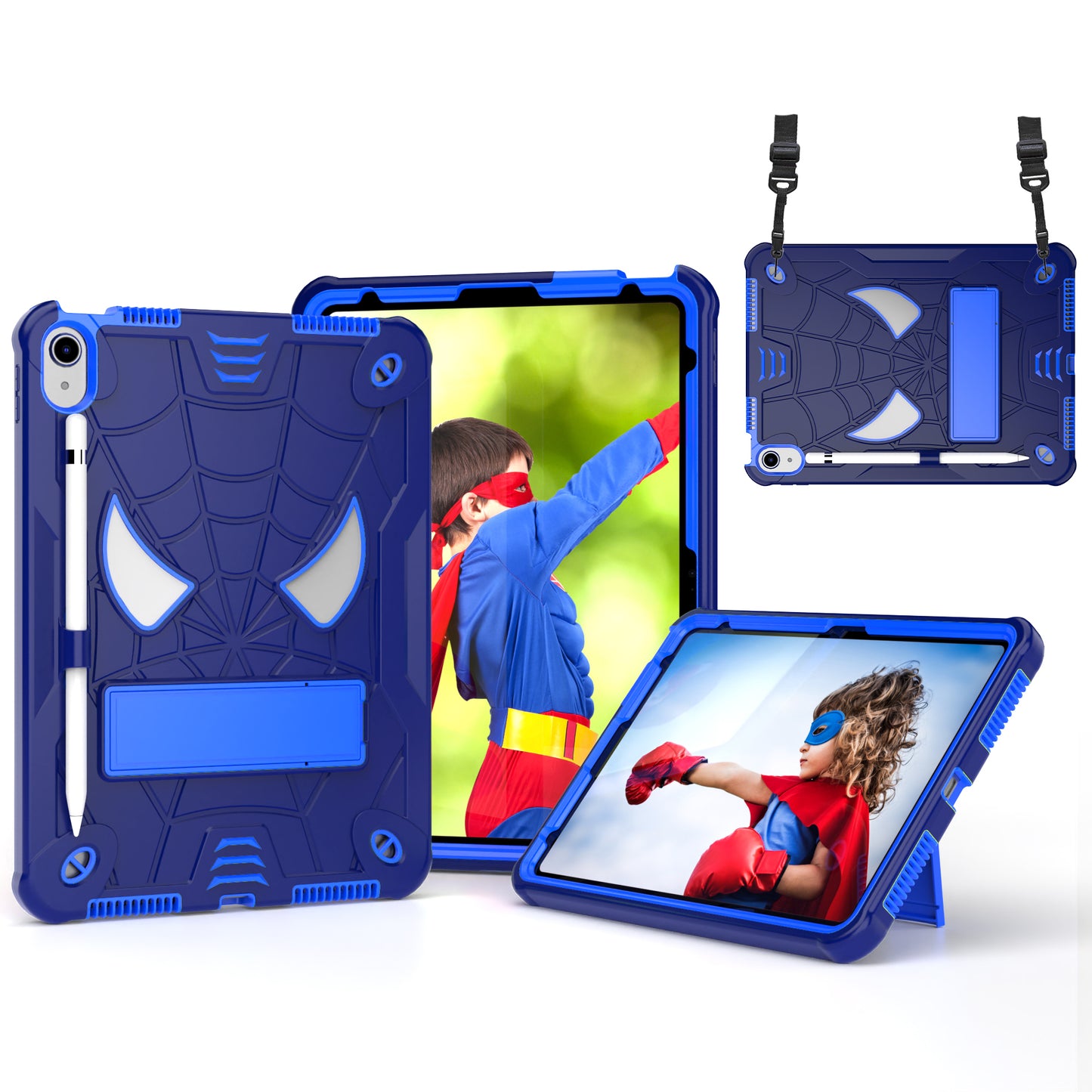 Spider-Man iPad 10 Shockproof Case Rugged Detachable Shoulder Strap