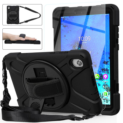 Pirate King Lenovo Tab M8 (2020) Case 360 Rotating Stand Holder Shoulder Strap