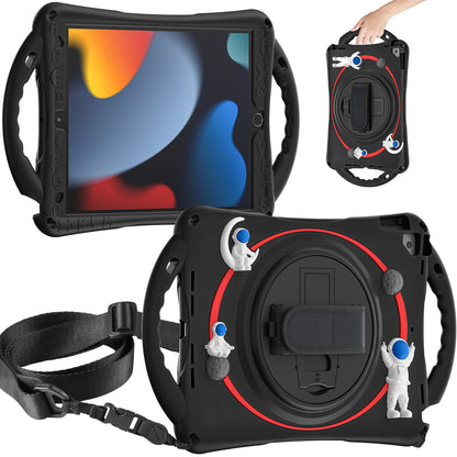 Spaceman iPad 7 Case 360 Rotating Hand Strap Removable Shoulder Strap