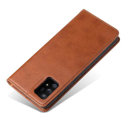 PU Leather Galaxy A52 Flip Case Wallet Stand Texture Deluxe