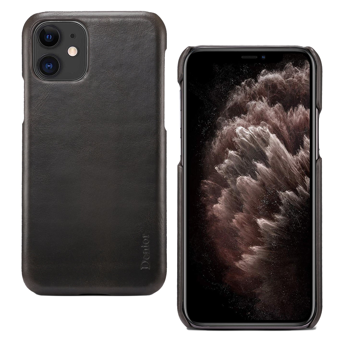 Waxed Cowhide Leather iPhone 11 Pro Back Cover Business Man's