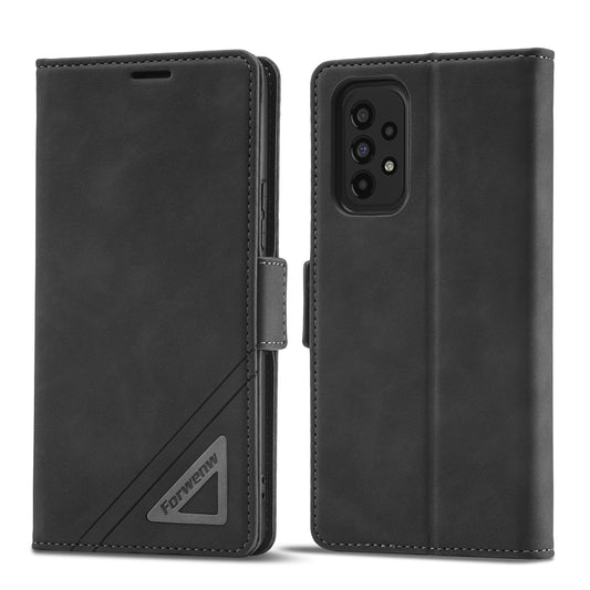 Tower Buckle Galaxy A54 Leather Case Frosted TPU Magnetic Wallet Stand