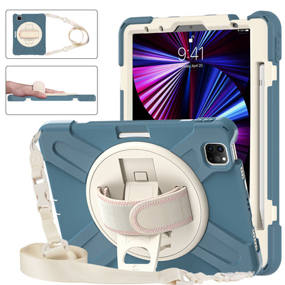 Pirate King iPad Pro 11 (2018) Case 360 Rotating Stand with Hand Holder Shoulder Strap