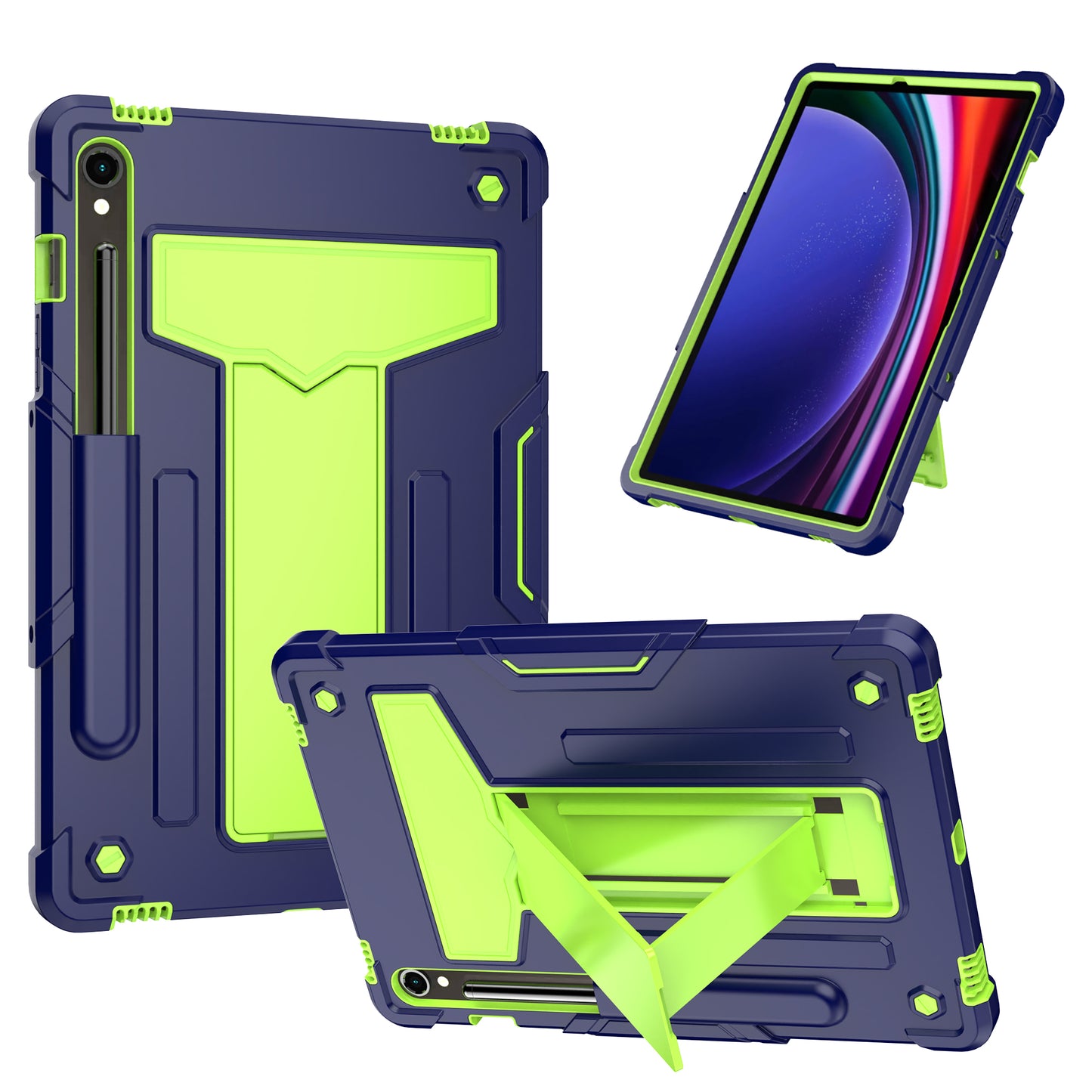 Hit-Color Shark Galaxy Tab S9 FE+ Shockproof Case Heavy Duty Kids Safety