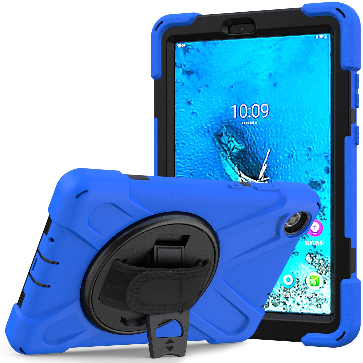 Pirate King Lenovo Tab M8 (2019) Case 360 Rotating Stand Holder Shoulder Strap