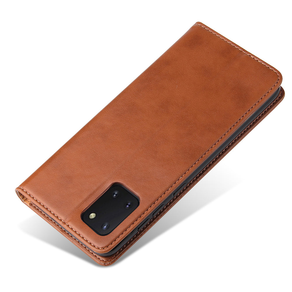 PU Leather Galaxy A81 Flip Case Wallet Stand Texture Deluxe