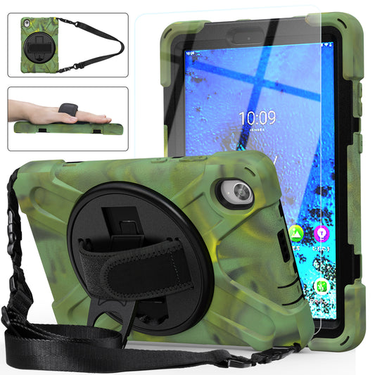 Pirate King Lenovo Tab M8 (2020) Case 360 Rotating Stand Holder Shoulder Strap