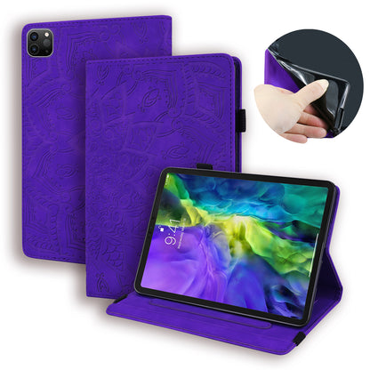 Double Hem iPad Pro 9.7 Leather Case Embossing Sunflower Wallet Foldable Stand