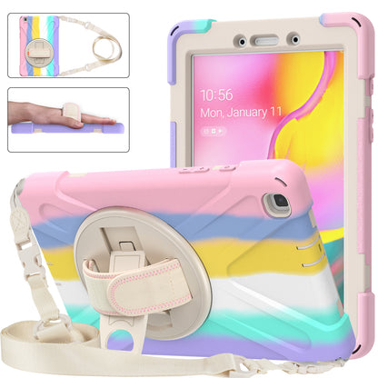 Pirate King Galaxy Tab A 8.0 (2019) Case 360 Rotating Stand Shoulder Strap