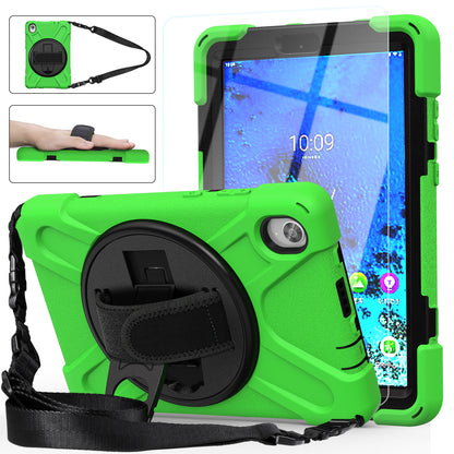 Pirate King Lenovo Tab M8 (2020) Case 360 Rotating Stand Holder Shoulder Strap