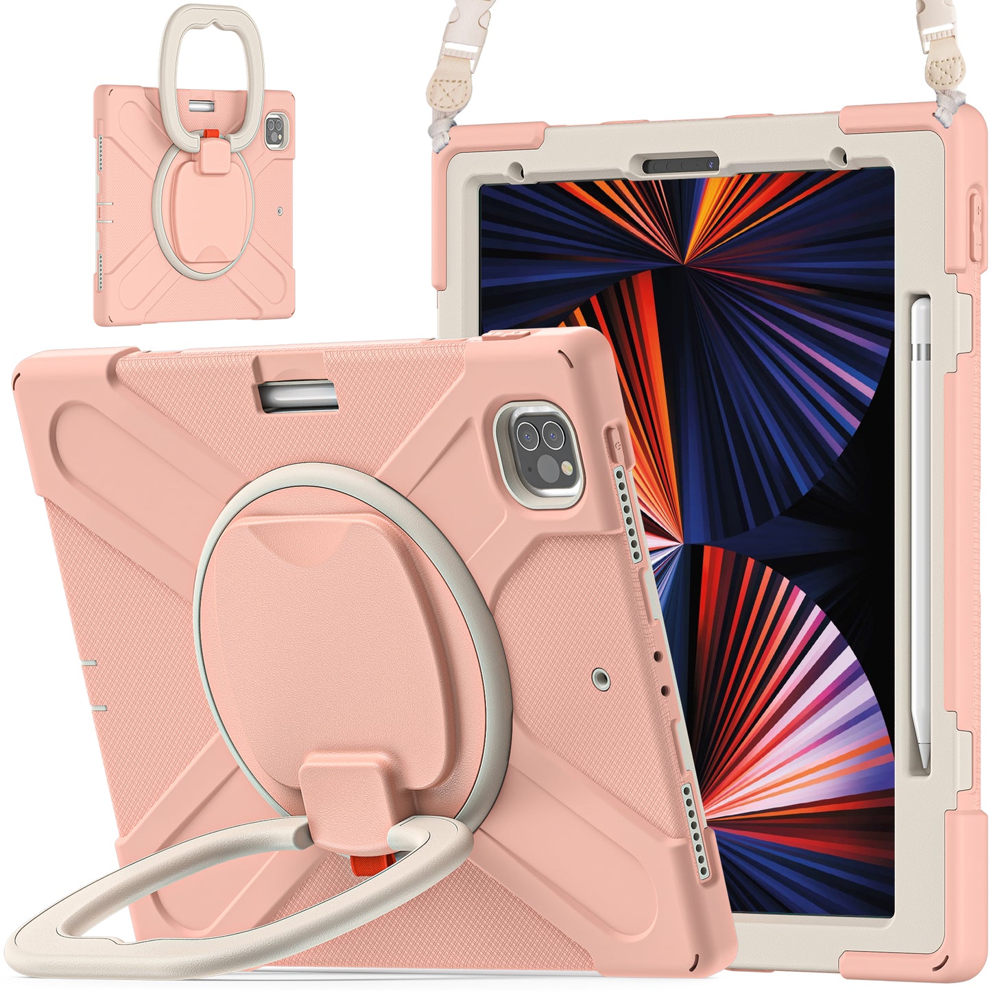 Pirate Box iPad Pro 12.9 (2018) Case Hook Stand Rotating with Hand Holder Shoulder Strap