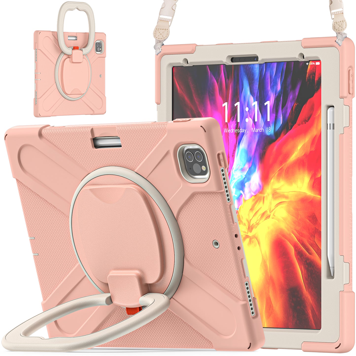 Pirate Box iPad Pro 11 (2018) Case Hook Stand Rotating Hand Holder Shoulder Strap