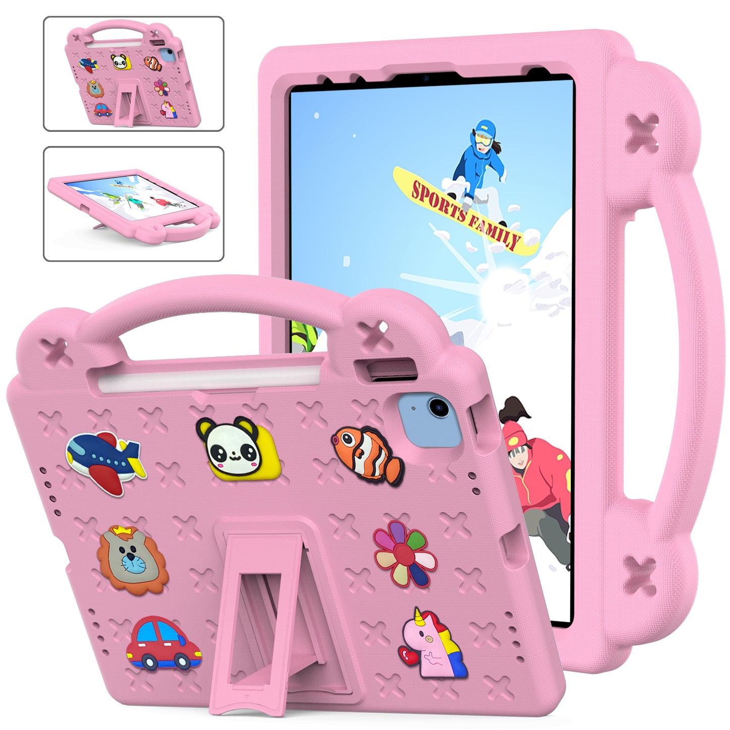 Berenstain Bear iPad 10 Case Children's Cartoon Flat Kickstand DIY Hand Holder