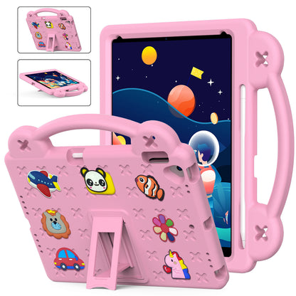 Berenstain Bear iPad 8 EVA Case Children's Cartoon Flat Kickstand DIY Hand Holder