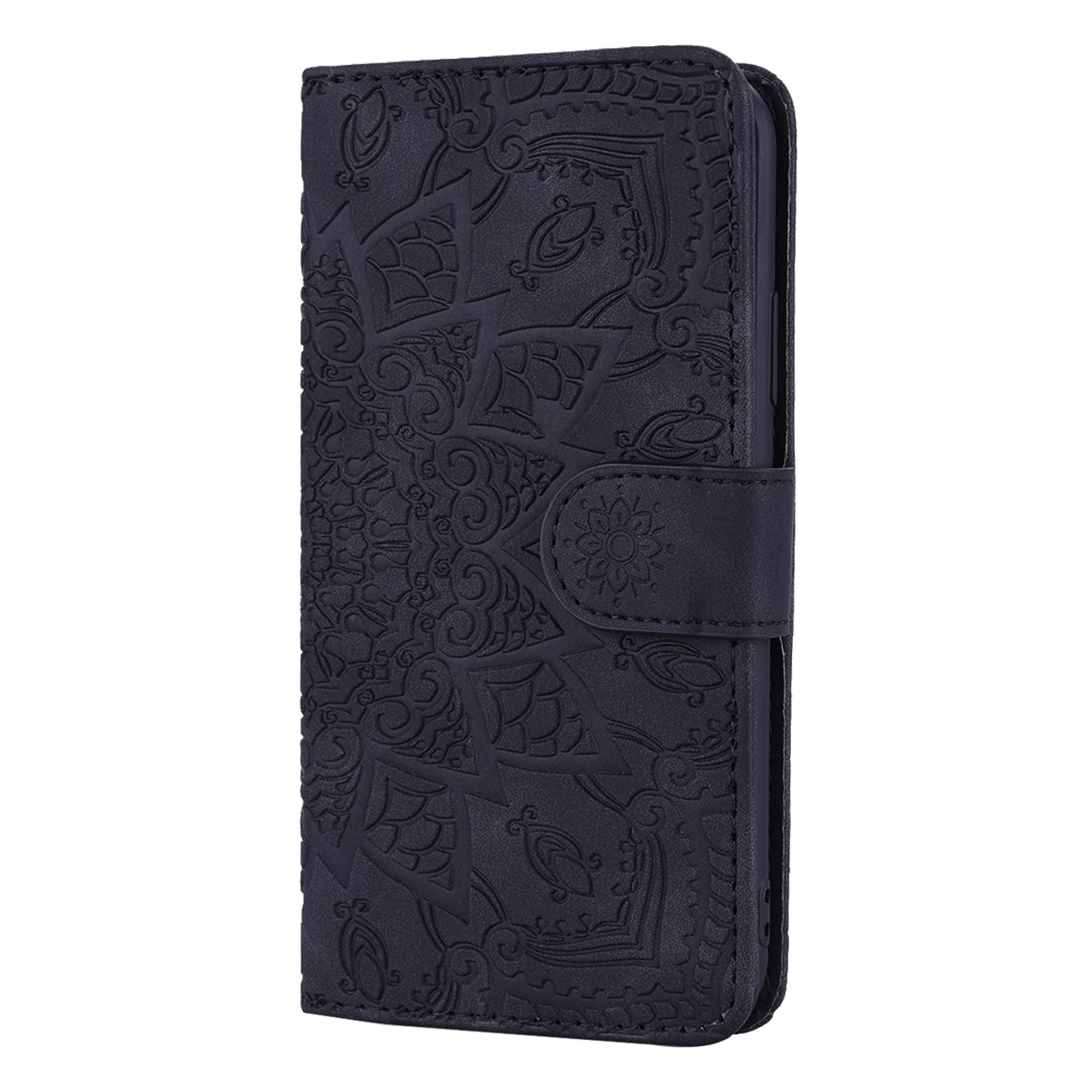 Double Hem Galaxy S10 Leather Case Embossing Sunflower Wallet Foldable Stand