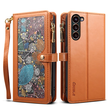 8 Card Slots Astral Galaxy S23+ Leather Case Multi-function Zipper Pouch Strap