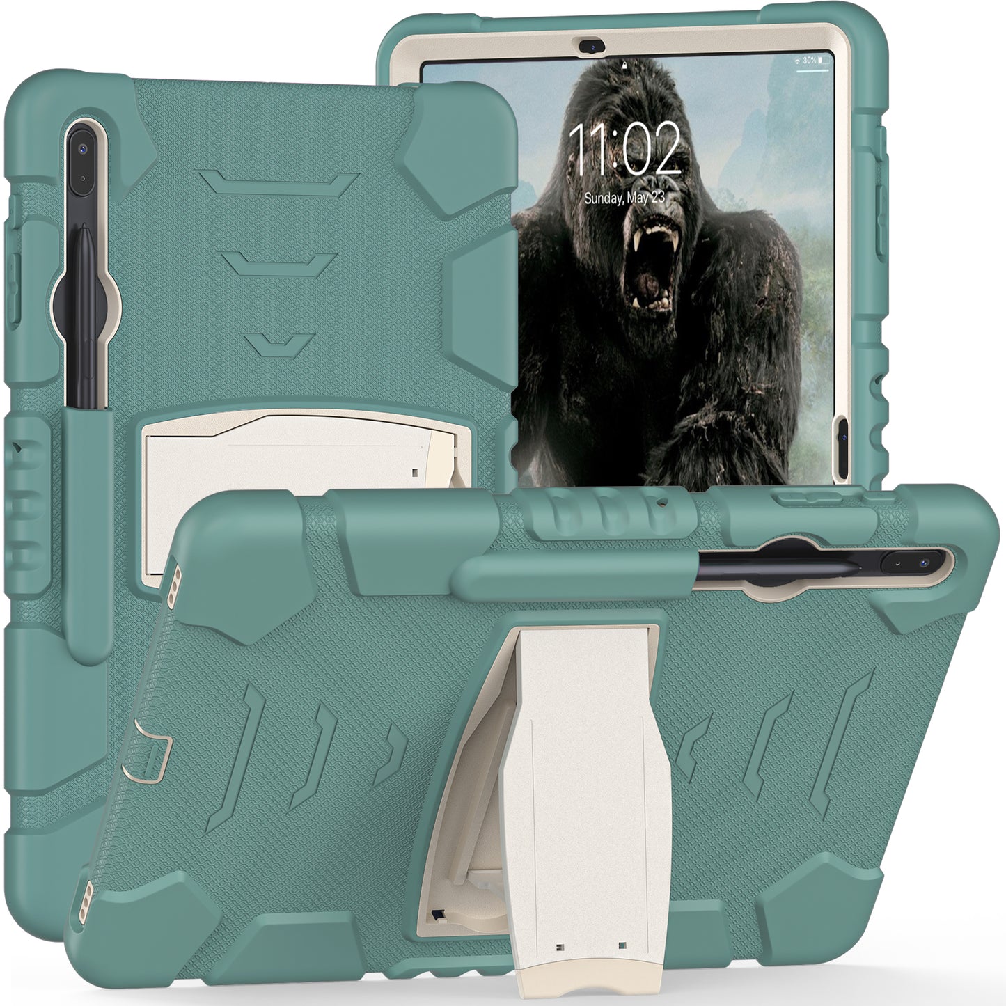 Gorilla King Kong Galaxy Tab S9 FE+ Case Full Body Triple Protection Folding Stand