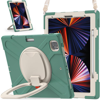 Pirate Box iPad Pro 12.9 (2021) Case Hook Stand Rotating with Hand Holder Shoulder Strap