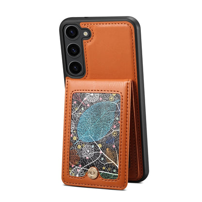 Interstellar Expanse Galaxy S23 Leather Cover Flip Wallet Stand with Shoulder Strap