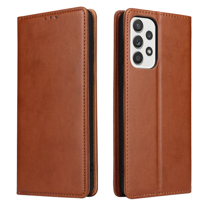 PU Leather Galaxy A73 Flip Case Wallet Stand Texture Deluxe