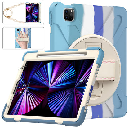 Pirate King iPad Pro 11 (2022) Case 360 Rotating Stand with Hand Holder Shoulder Strap