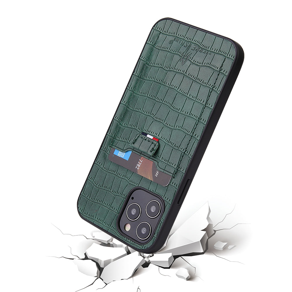 Crocodile Leather iPhone 12 Pro Max Cover Business Card Holder Deluxe