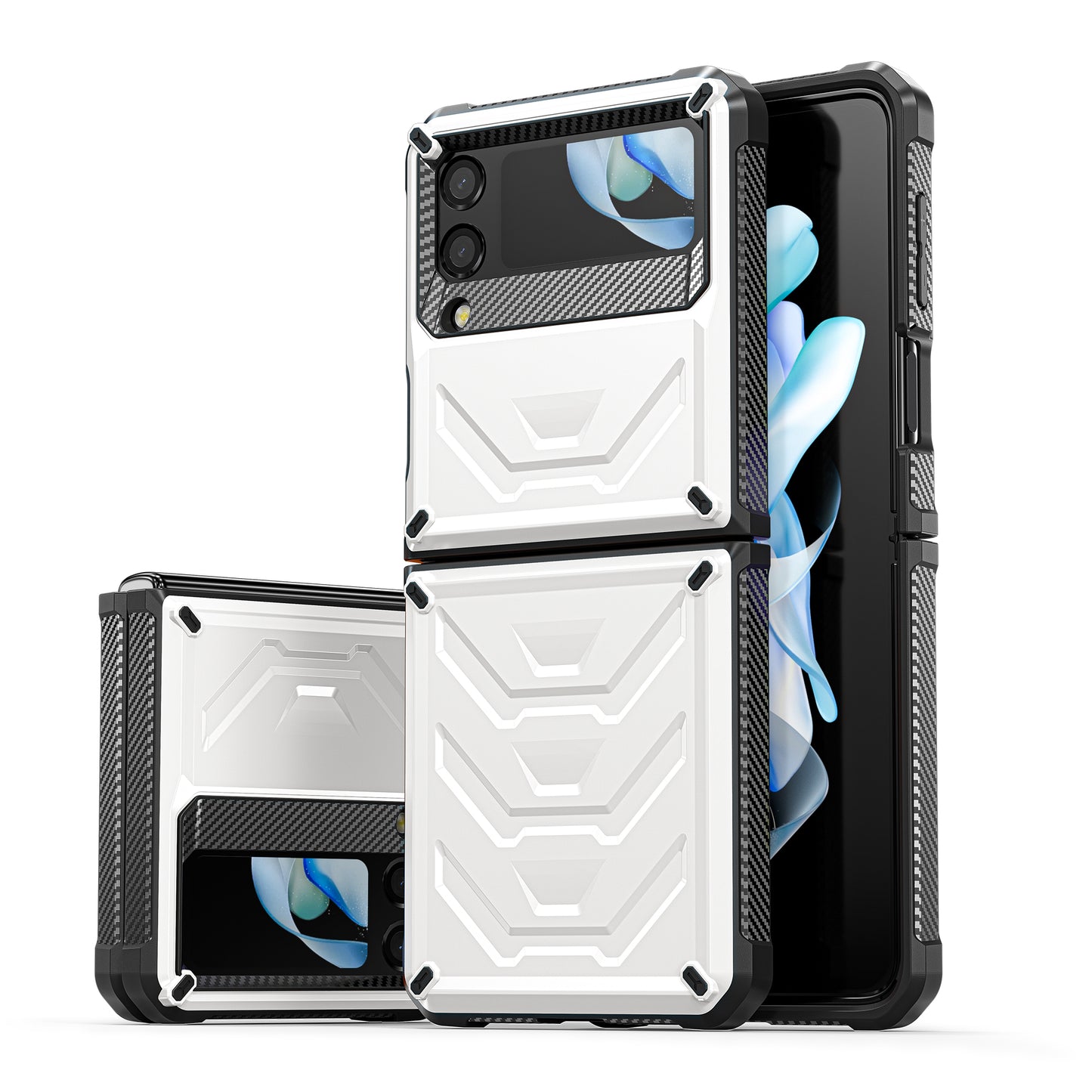 Mech King Galaxy Z Flip5 Case Full-Body Rugged Protection Mul-angele Kicktand