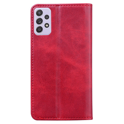 Business Stitching Galaxy A52 Leather Case Homochromatic Retro Wallet Stand