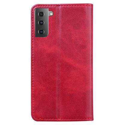 Business Stitching Galaxy S21 Ultra Leather Case Homochromatic Retro Wallet Stand