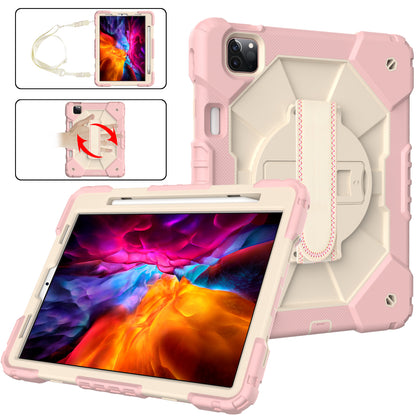 Rugged Rotating iPad Air 4 Shockproof Case Shoulder Strap Hand Holder 3 in 1 Stand