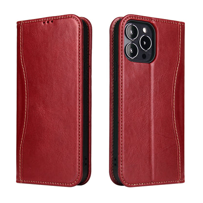 West Gun iPhone 14 Plus Genuine Leather Case Classical Wallet Stand