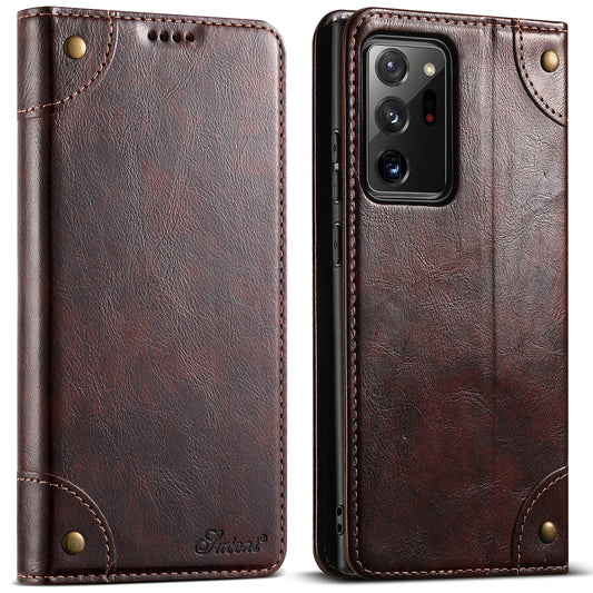 Baroque Galaxy Note20 Leather Case Magtic Flip Wallet Stand Business RFID