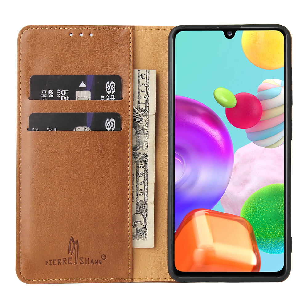 PU Leather Galaxy A41 Flip Case Wallet Stand Texture Deluxe