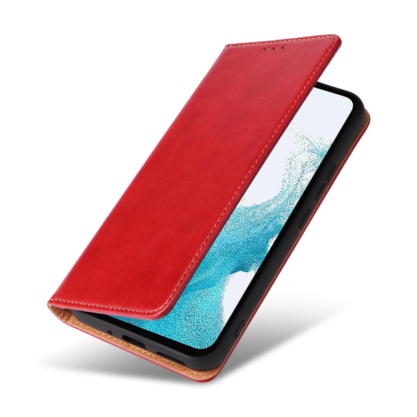 PU Leather Galaxy S23 FE Flip Case Wallet Stand Texture Deluxe